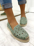 Ženske espadrile D798 - CVETNE - MINT