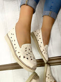 Ženske espadrile D798 - CVETNE - SVETLO BEŽ