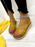 Kožne sandale D809 - NA KOPČANJE - OKER