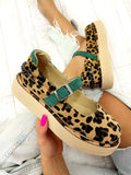 Ženske ravne cipele D817 - LEOPARD - ZELENA