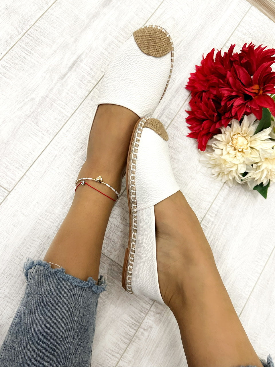 Ženske espadrile D822 - SA JUTOM - BELA