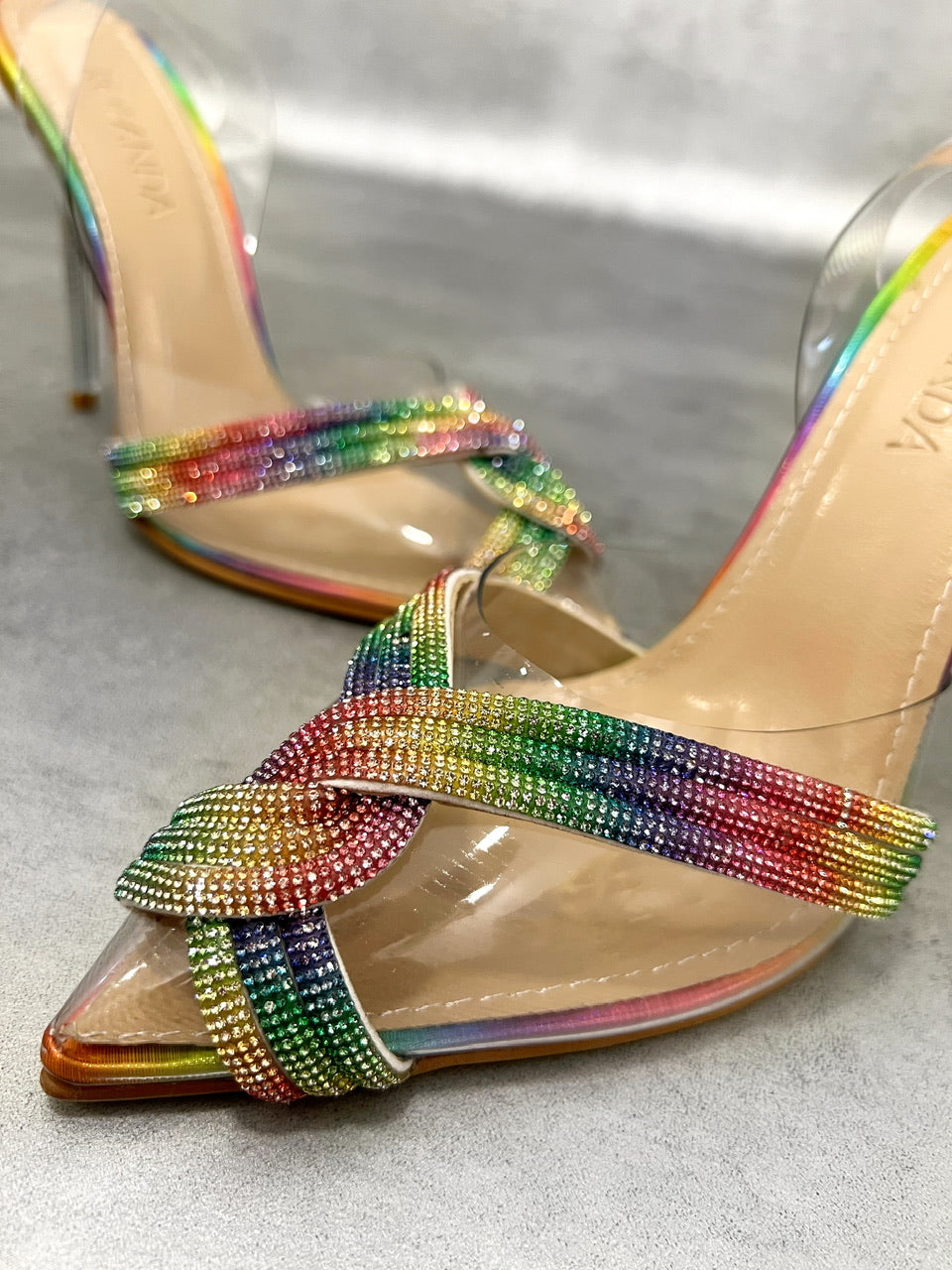 Ženske sandale D865 - SA CIRKONIMA - PROVIDNE - VIŠEBOJNE - Rainbow