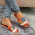 RAVNE ŽENSKE PAPUČE - NARANDŽASTO / PLAVO / SIVE
