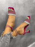 Ženske sandale D861 - SA CIRKONIMA - PINK