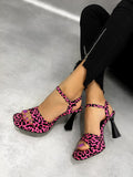 Ženske sandale D960 - PINK - CRNA - LEOPARD