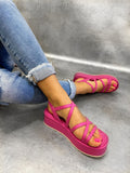 Ženske sandale E030 - NA PLATFORMU - PINK