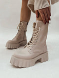 Ženske bakandže E125 - SA VISOKIM ĐONOM - BEŽ