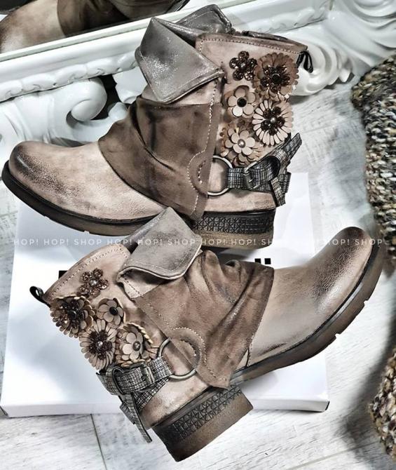 POLUČIZME SA CVETNIM DETALJIMA - KHAKI