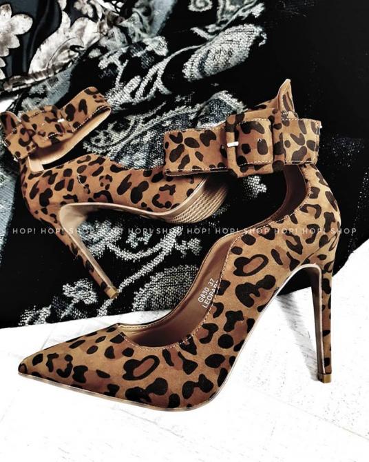 ŽENSKE CIPELE NA ŠPIC SA KOPČOM LEOPARD