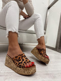 Ženske papuče E970 - NA PUNU PETU - LEOPARD