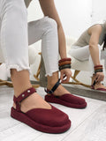 Ženske sandale F052 - SA NITNAMA - BORDO