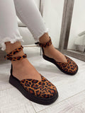 Ženske sandale F053 - RUPIČASTE - VELUR - LEOPARD