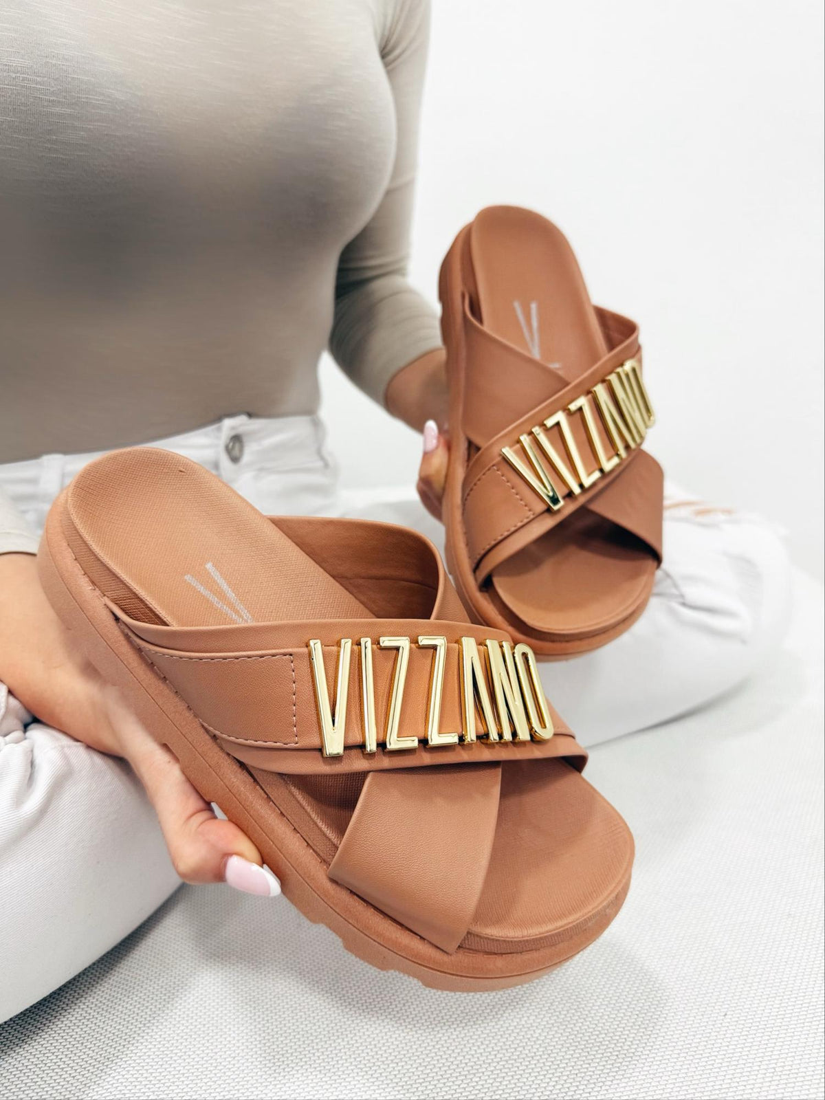 Ženske papuče F101 - VIZZANO - BEŽ