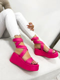 Ženske sandale F109 - NA PLATFORMU - PINK