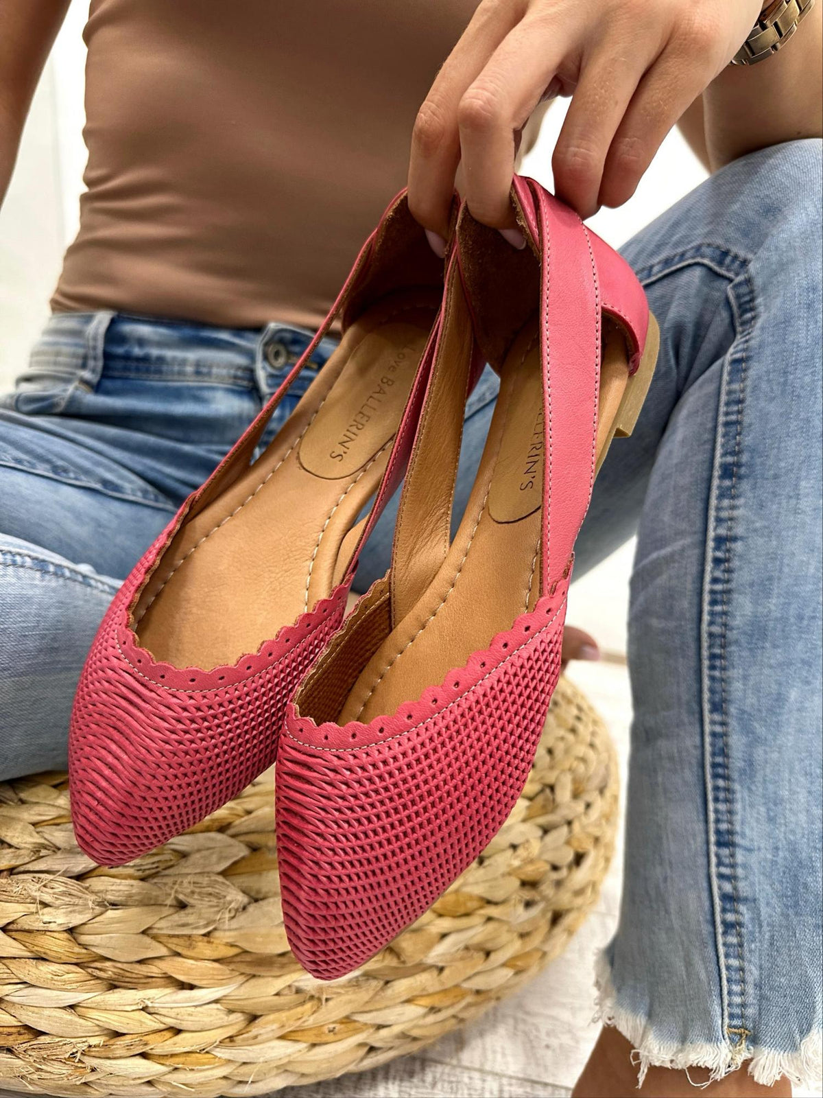 Kožne baletanke F283 - LOVE BALLERIN'S - BORDO ROZA