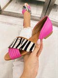 Kožne sandale F287 - LOVE BALLERIN'S - ZEBRA - PINK