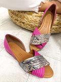 Kožne sandale F287 - LOVE BALLERIN'S - ZMIJSKE - PINK