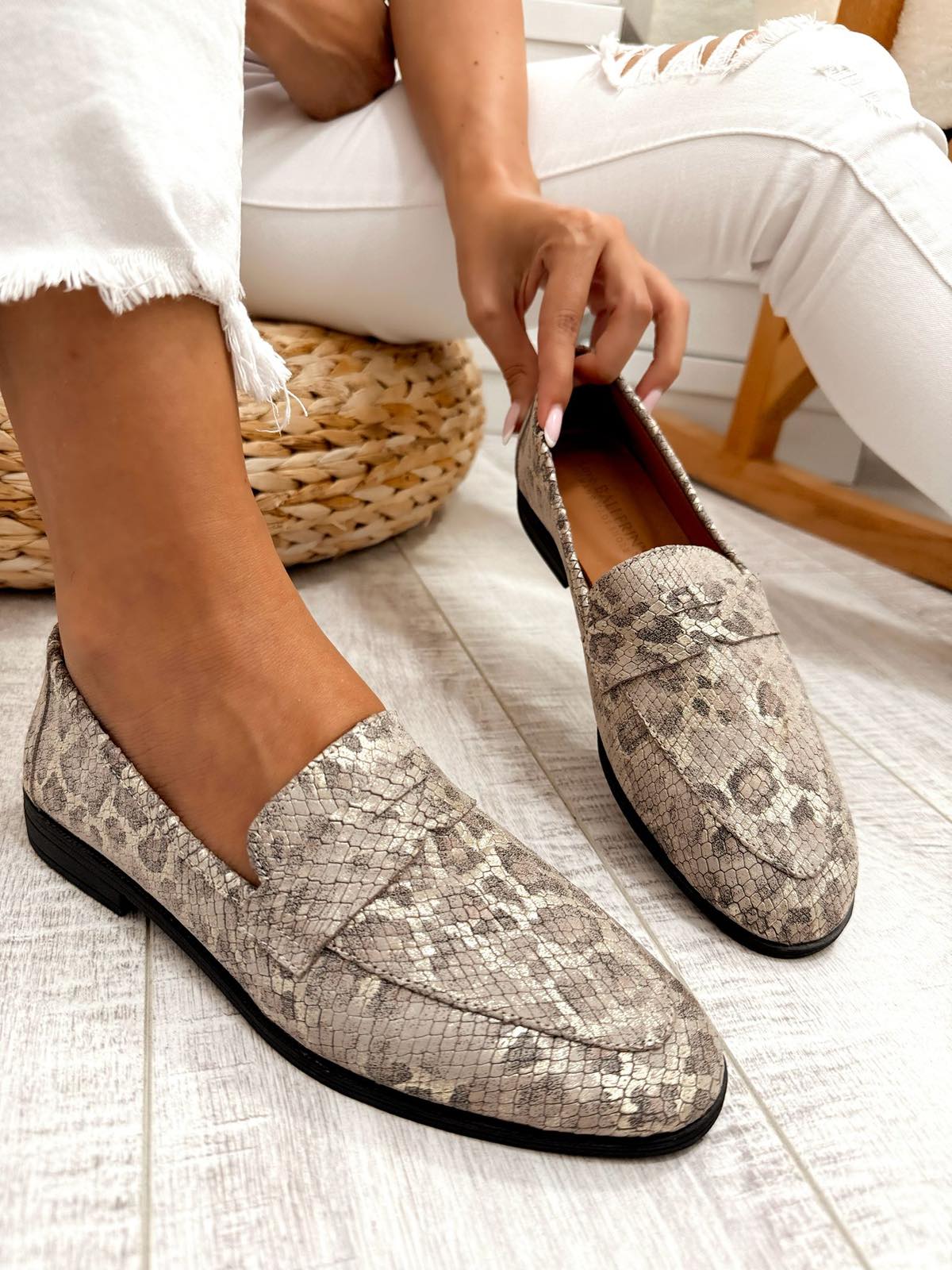 Kožne cipele F328 - LOVE BALLERIN'S - LEOPARD - SIVA