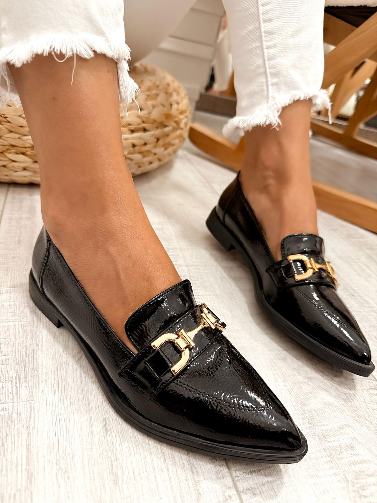 Kožne mokasine F331 - BELEZZA SCARPE - CRNA