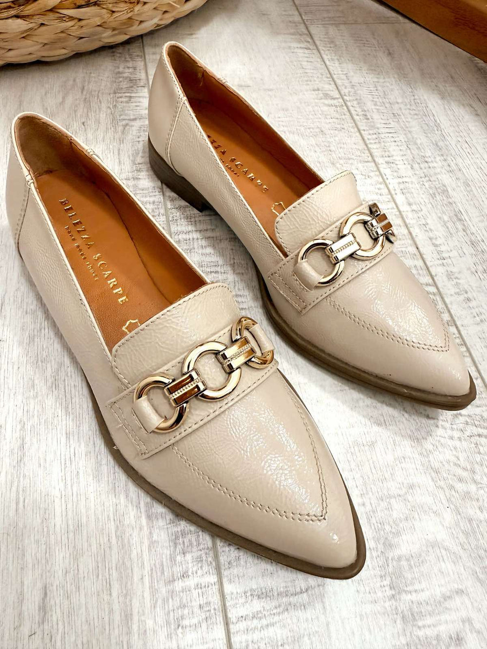 Kožne mokasine F331 - BELEZZA SCARPE - BEŽ