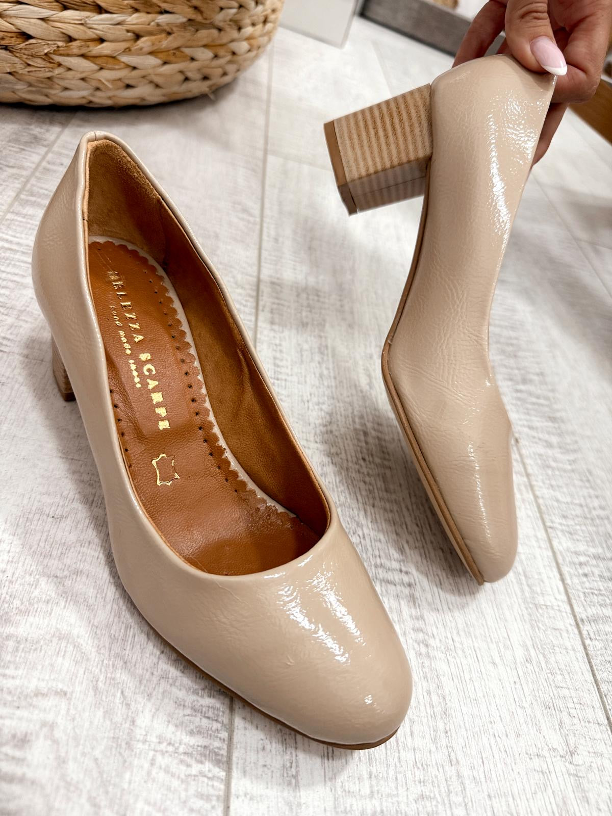 Kožne štikle F334 - BELEZZA SCARPE - BEŽ