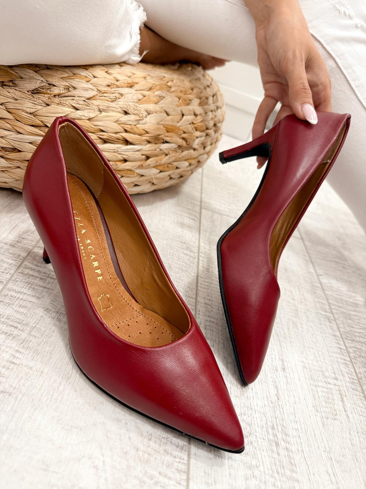 Kožne štikle F336 - BELEZZA SCARPE - BORDO