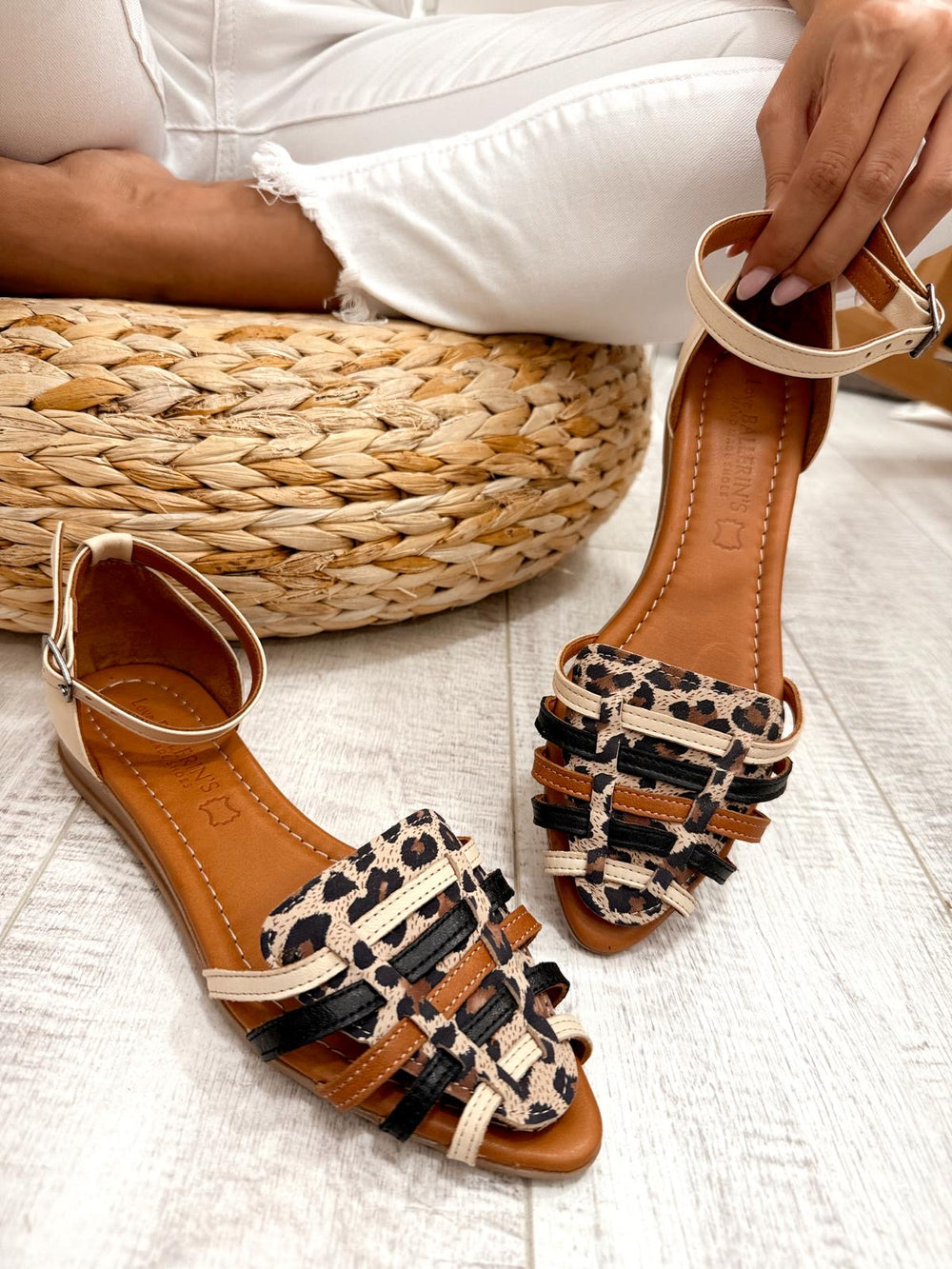 Kožne sandale F285 - LOVE BALLERIN'S - CRNA - BEŽ - KAMEL - LEOPARD