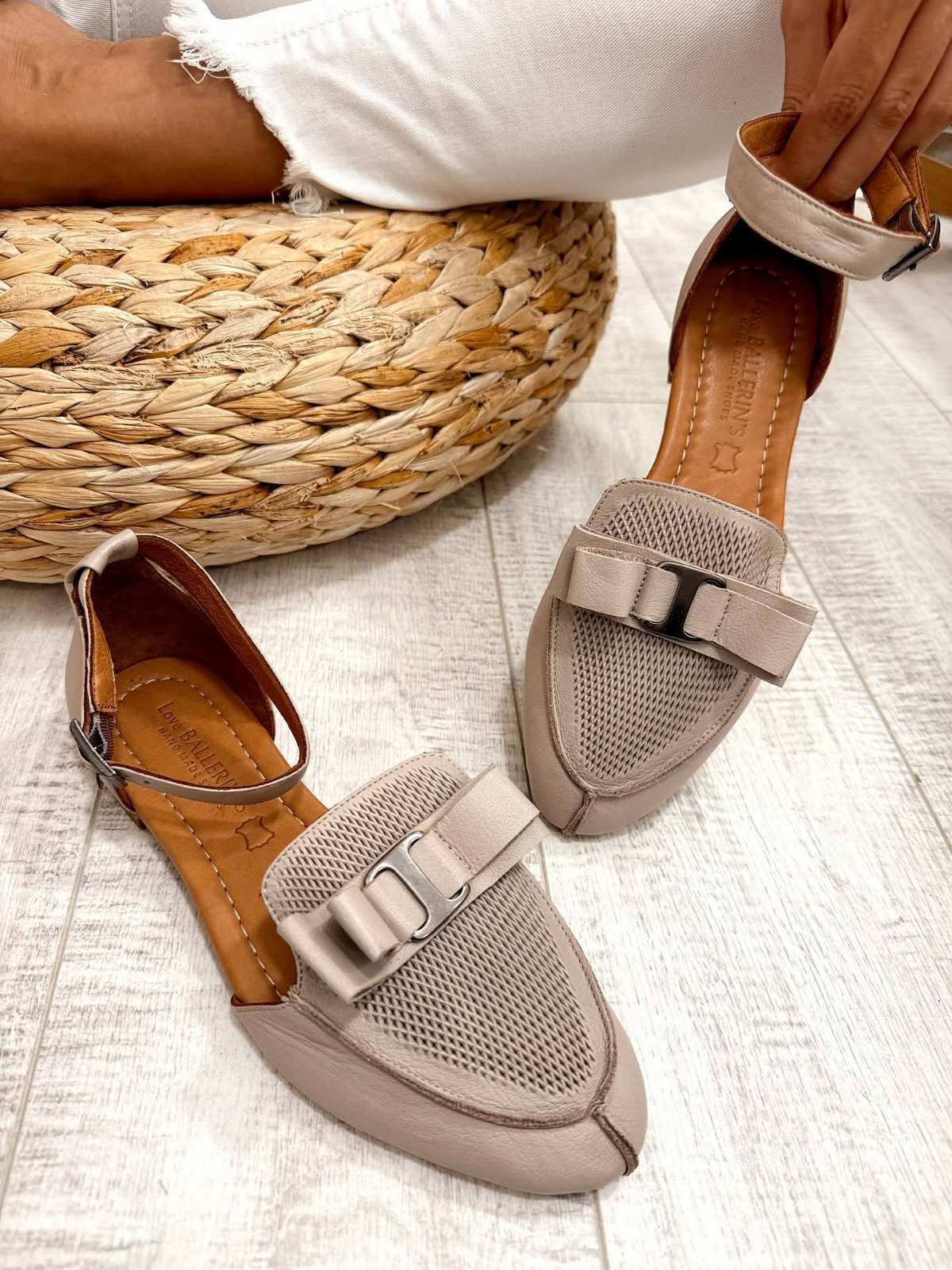 Kožne sandale F345 - LOVE BALLERIN'S - TAUPE