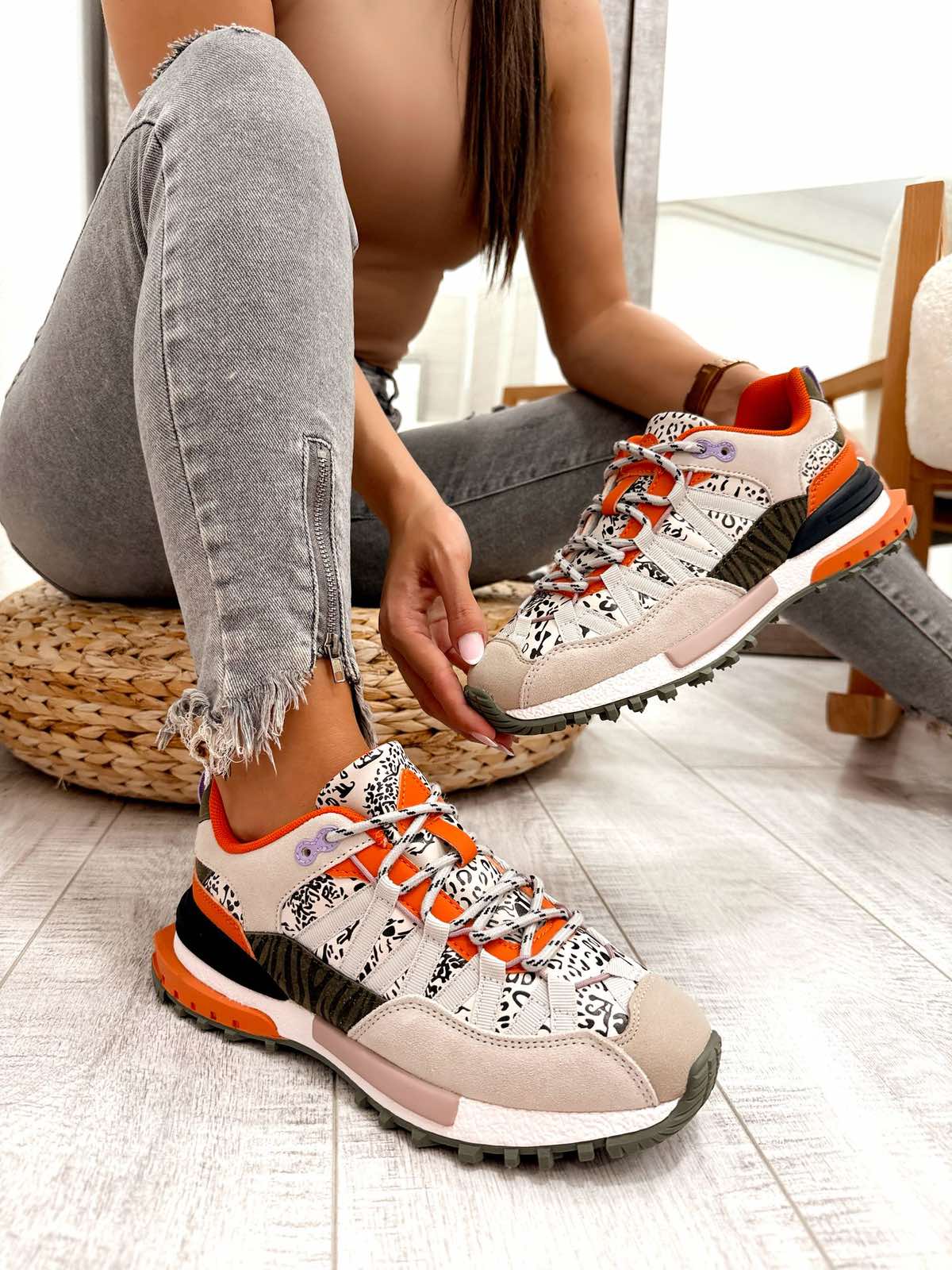 Kožne patike F363 - BEŽ