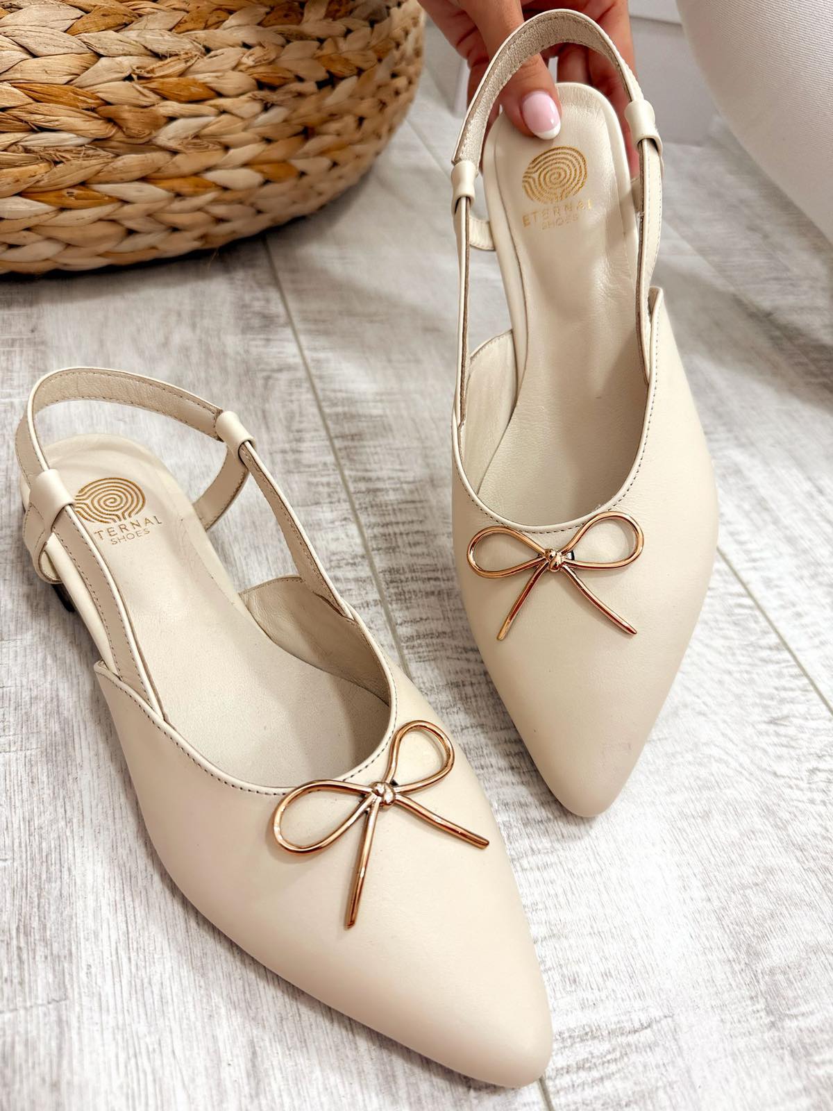 Kožne sandale F423 - ETERNAL SHOES - BEŽ