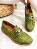 Kožne cipele F438 - BELEZZA SCARPE - KROKO - ZELENA