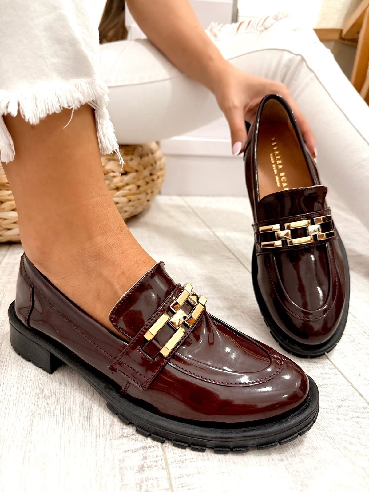 Kožne cipele F442 - BELEZZA SCARPE - BORDO