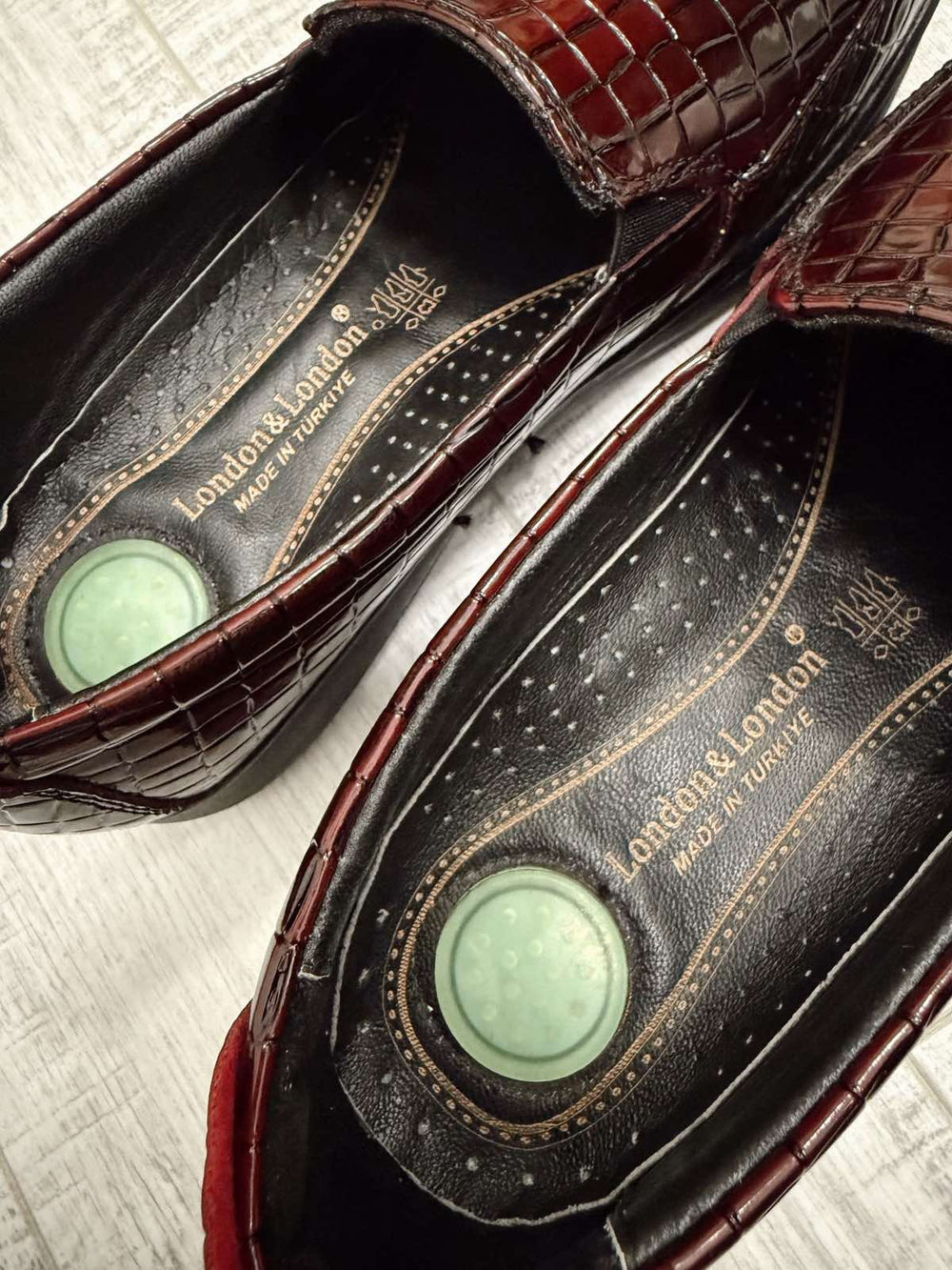 Ženske cipele F567 - LONDON & LONDON - KROKO - BORDO