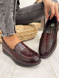 Ženske cipele F567 - LONDON & LONDON - KROKO - BORDO