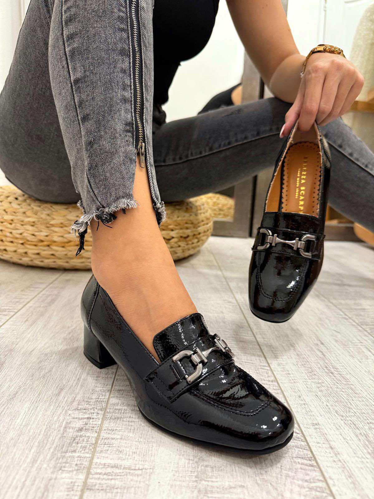 Kožne štikle F583 - BELEZZA SCARPE - CRNA