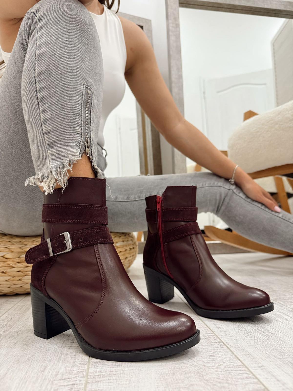 Kožne polučizme F593 - BELEZZA SCARPE - BORDO