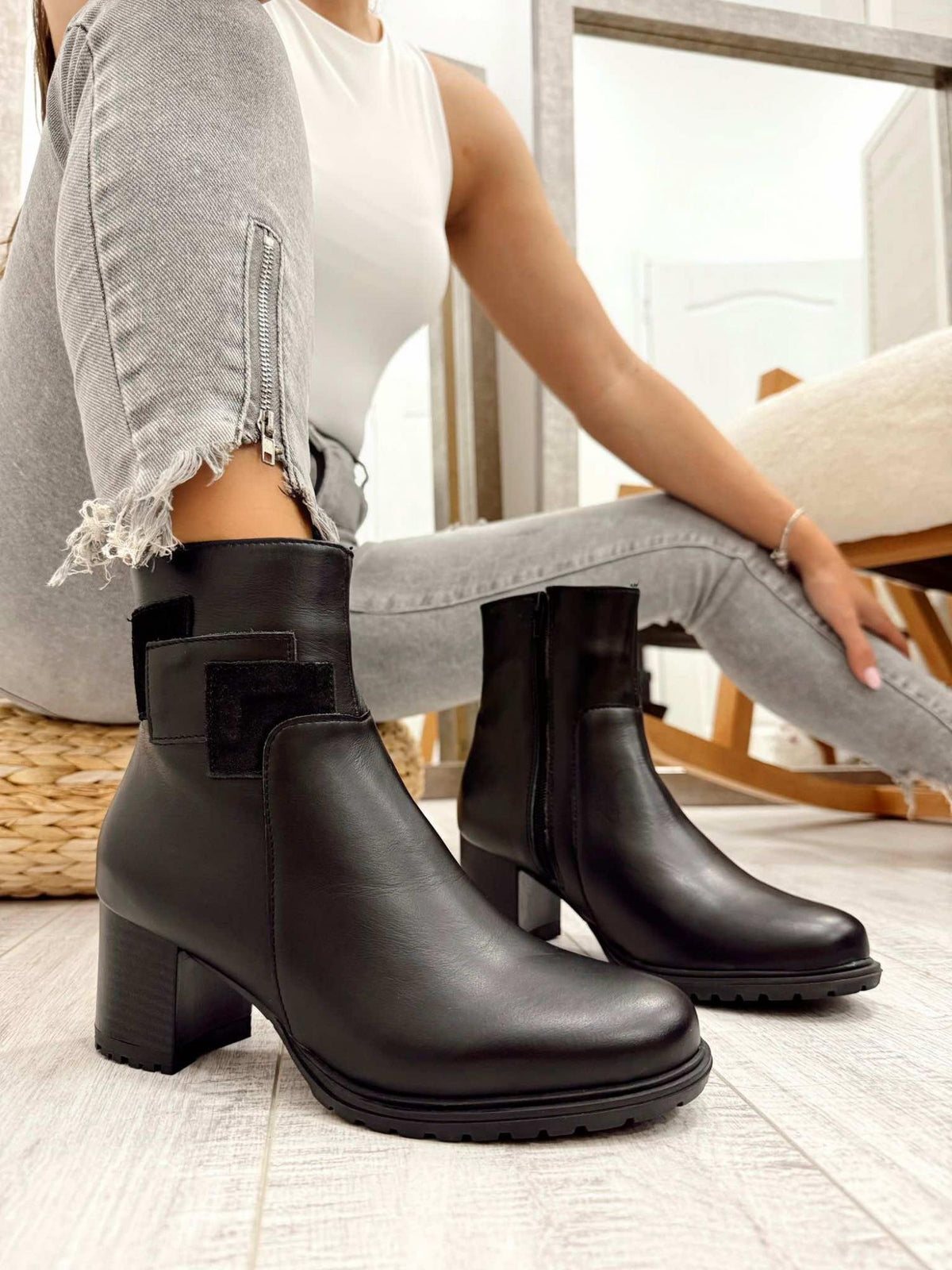 Kožne polučizme F594 - BELEZZA SCARPE - CRNA