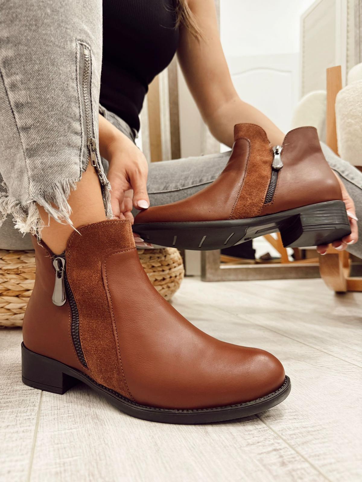 Kožne polučizme F608 - BELEZZA SCARPE - KAMEL