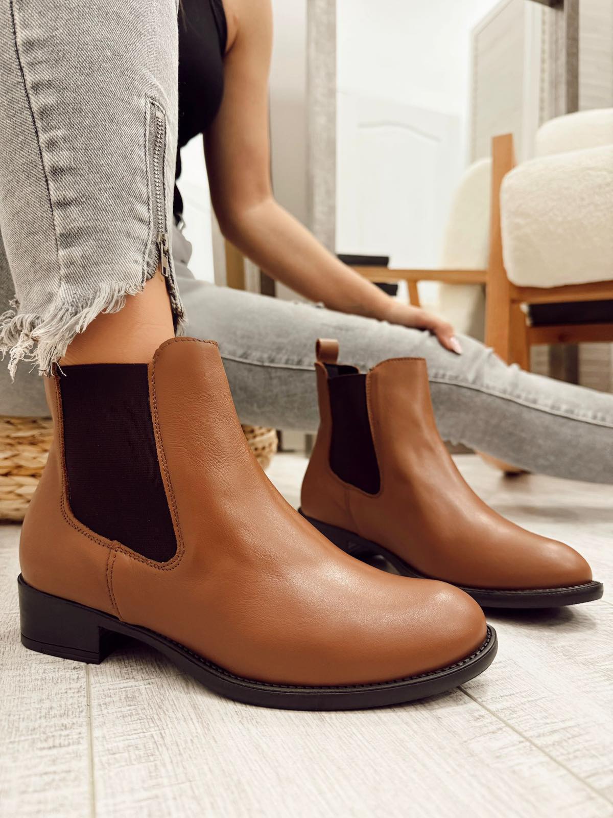 Kožne polučizme F611 - BELEZZA SCARPE - KAMEL