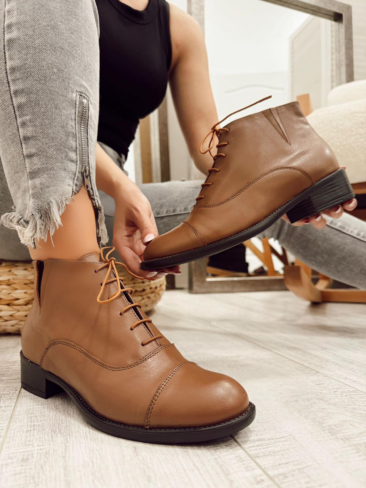 Kožne polučizme F612 - BELEZZA SCARPE - KAMEL