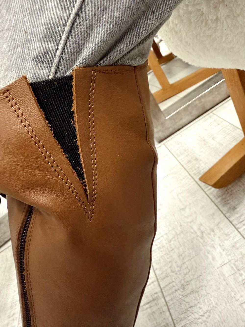 Kožne duboke čizme F643 - BELEZZA SCARPE - KAMEL
