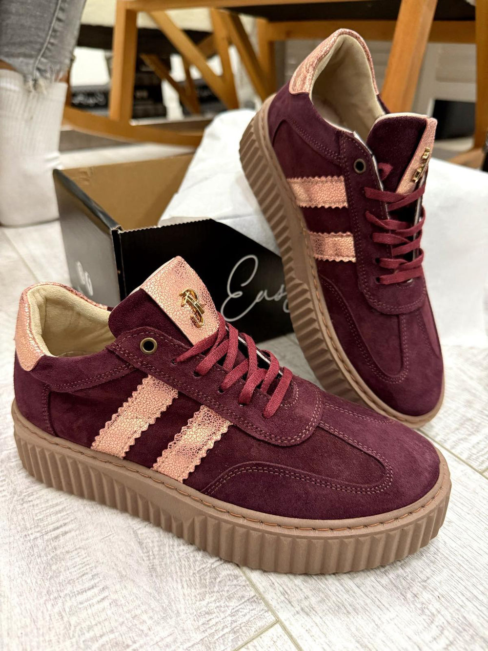 Kožne patike F650 - BORDO