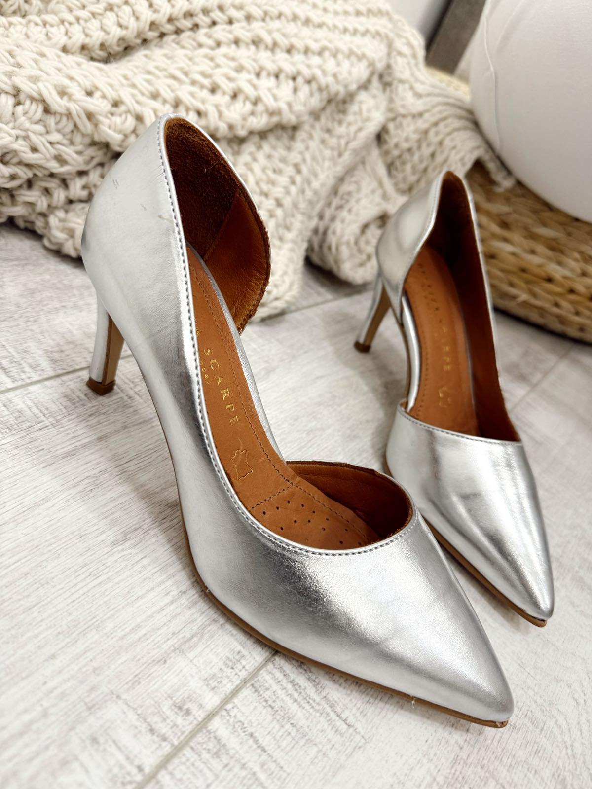 Kožne štikle F335 - BELEZZA SCARPE - SREBRNA