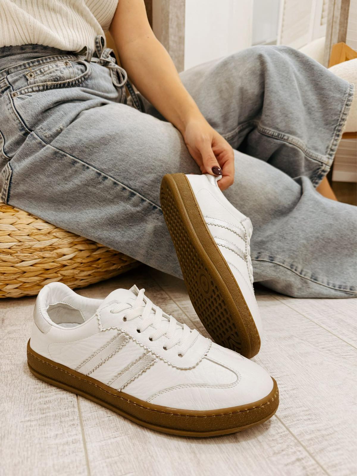 Kožne patike F857 - LB VIGOTTI - SREBRNA - BELA