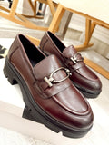 Kožne cipele F883 - BORDO