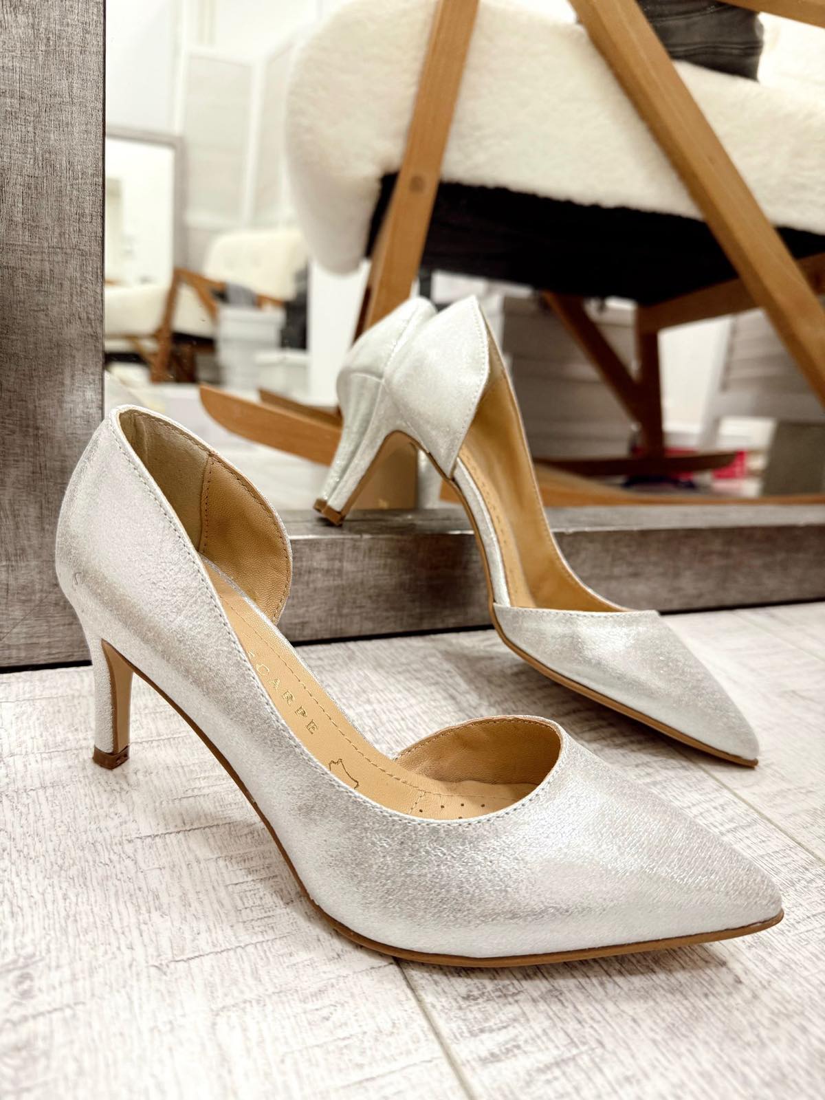 Kožne štikle F335 - BELEZZA SCARPE - SREBRNA