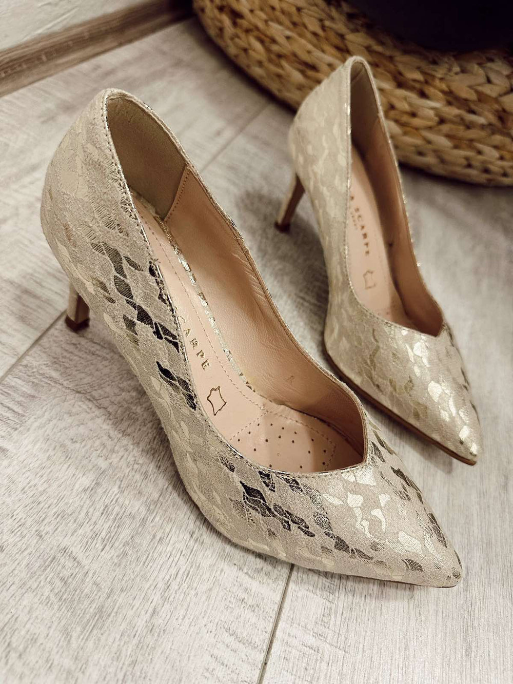 Kožne štikle F951 - BELEZZA SCARPE - ZLATNA