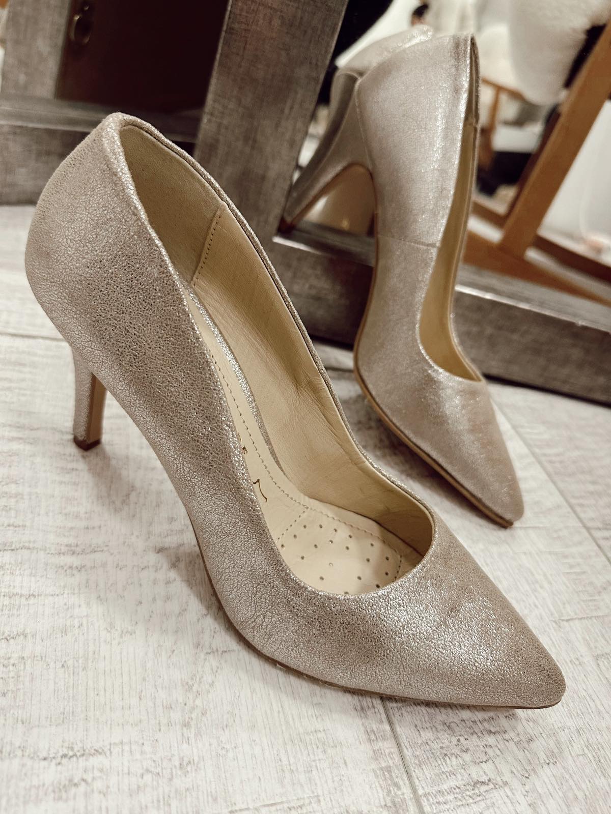 Kožne štikle F584 - BELEZZA SCARPE - ZLATNA