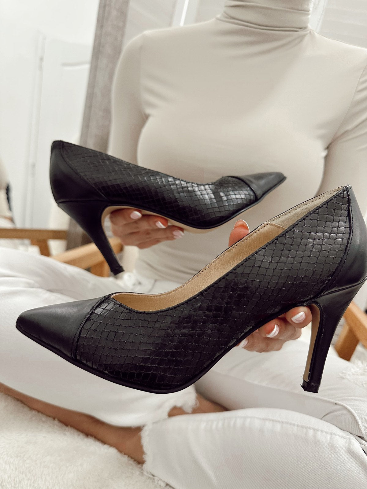 Kožne štikle F955 - BELEZZA SCARPE - CRNA