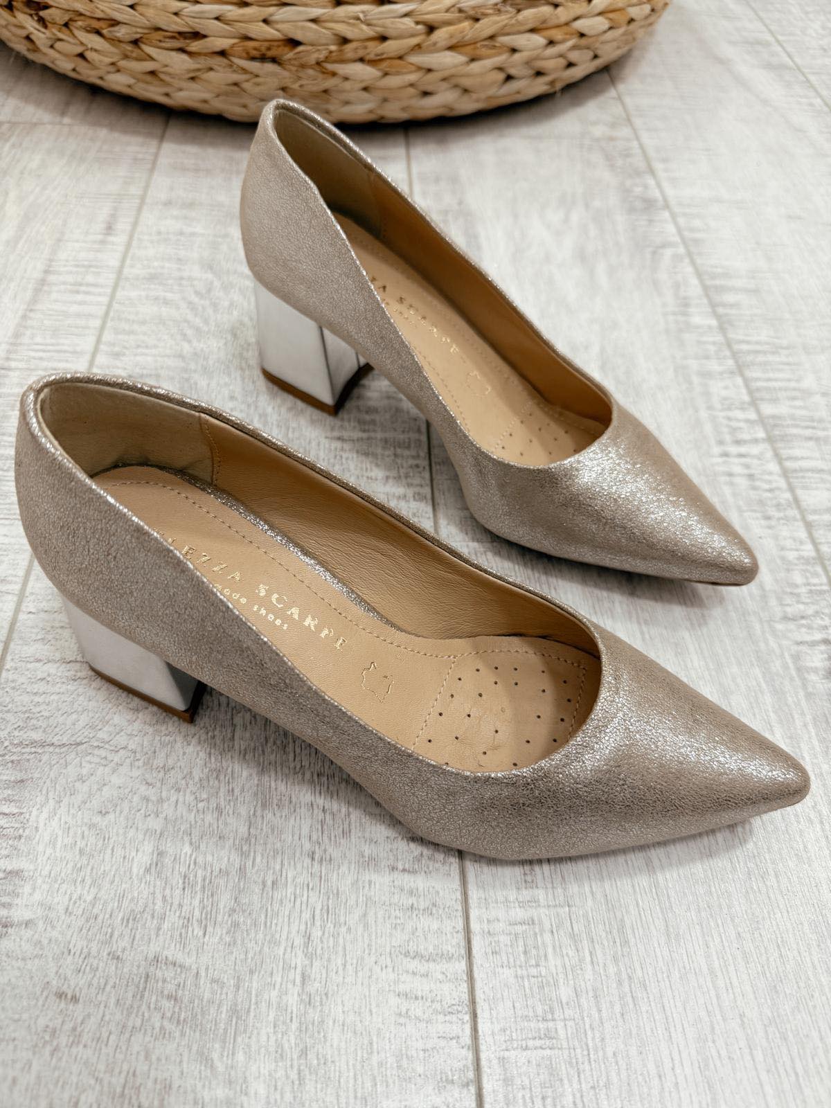 Kožne štikle F332 - BELEZZA SCARPE - ZLATNA